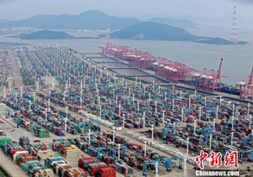 浙江寧波舟山港?！≌掠聺?攝